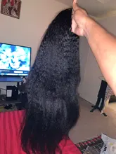 RESHINE-Peluca de cabello liso rizado 13x4, pelucas de cabello humano con encaje frontal Yaki europeo, peluca de cabello humano liso prearrancado