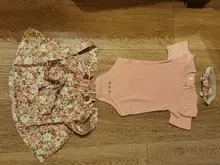 Conjunto de ropa para bebé niña, Pelele de Color sólido para recién nacido, vestido Floral con volantes, traje de 3 uds.