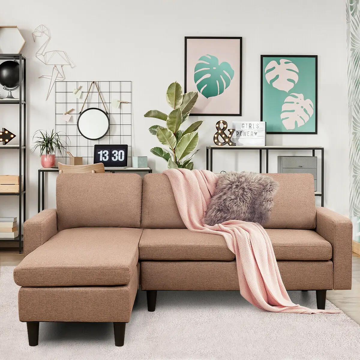 Convertible Sectional LShaped Sofa Couch