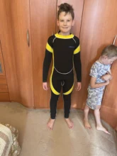 Wetsuits Swimwears Snorkel Rash-Guards Surfing Long-Sleeves One-Pieces Girls Neoprene