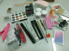 Kit de manicura profesional de acrílico, lámpara de uñas, taladro, polvo acrílico líquido, puntas de uñas brillantes, Kit de herramientas de decoración de uñas