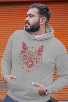 

Angemiel Wear Cosmic Pharaoh Cat Gray Men 'S Hooded Sweatshirt
