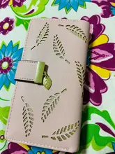 Cartera larga para mujer, bolso dorado con hojas ahuecadas, monedero, tarjetero, 2019