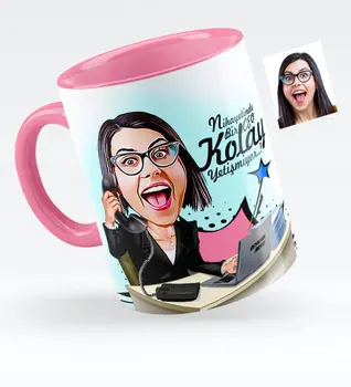 

Personalized Women 'S CEO Caricature Of Pink Mug cup-1