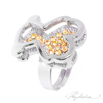 

Ring Rhodium and Swarovski crystal Yellow OSOCRIST2 Collection CROWN