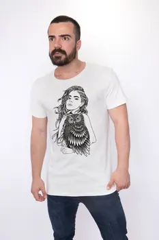 

Angemiel Wear Owl and Women Cotton White Men 'S T-Shirt