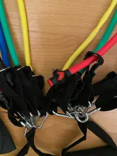 Bandas de resistencia de cuerda para ejercicios, 5 tubos elásticos cTPR para fitness, cinta de yoga, equipo para entrenamiento deportivo en interiores, conjunto de 11 uds.