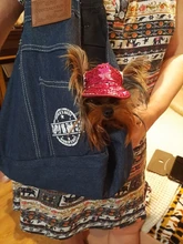 Sling Hand-Carrier-Bag Denim-Material Pet-Dog Blue Retail