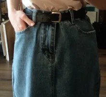 Luck A-Falda vaquera larga Retro Para niña y mujer, falda larga de cintura alta con botones y bolsillos, Vaqueros rectos de talla grande