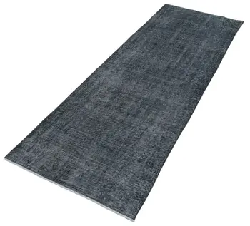 

86x248 Cm Grey Handmade Overdyed Runner Rug-3x8 Ft