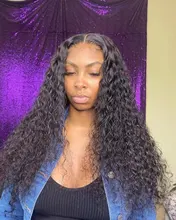 RESHINE-Peluca de pelo rizado de Mongolia, cabello humano con encaje frontal 13x4, 180%, 13x6, cierre de encaje rizado, prearrancado