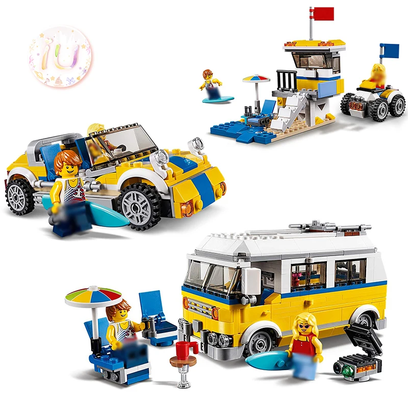 Legoings3-in-1 Sunshine Surfer Van set Model Building Blocks Compatible 31079 Birthday Gifts Toys For Children 391Pcs BELA 11047 | Игрушки и