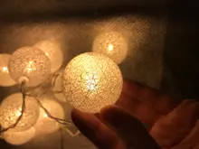 Lights-String Garland Cotton-Ball Led Wedding Party Christmas Outdoordiy Holiday 5M Crib