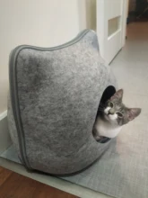 Cat-Bed Cushion Cats-Basket-Bags Nest Pet-Supplies Cave-Sleeping-Bag Zipper for Felt-Cloth