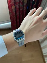 Reloj Digital de lujo para Hombre, pulsera de eslabones de acero inoxidable, de negocios, electrónico, a la moda