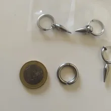 Pendiente de acero inoxidable para hombre y mujer, 1 pieza, indoloro, redondo, sin perforación, falso, Popular, joyería