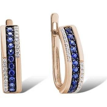 

Lucas gold earrings with sapphires and diamonds in red gold