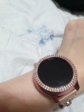 Parachoques de PC de diamante de dos filas para Samsung Galaxy Watch Active 2, funda de 40mm y 44mm, accesorios de cubierta fina ostentosa para mujer