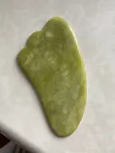 Gua Sha-Rodillo de Jade masajeador Facial 100% verdadera piedra Natural, rascador Gouache, herramientas de masaje para el cuidado de la piel