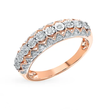 

Gold ring with diamonds sunlight sample 585