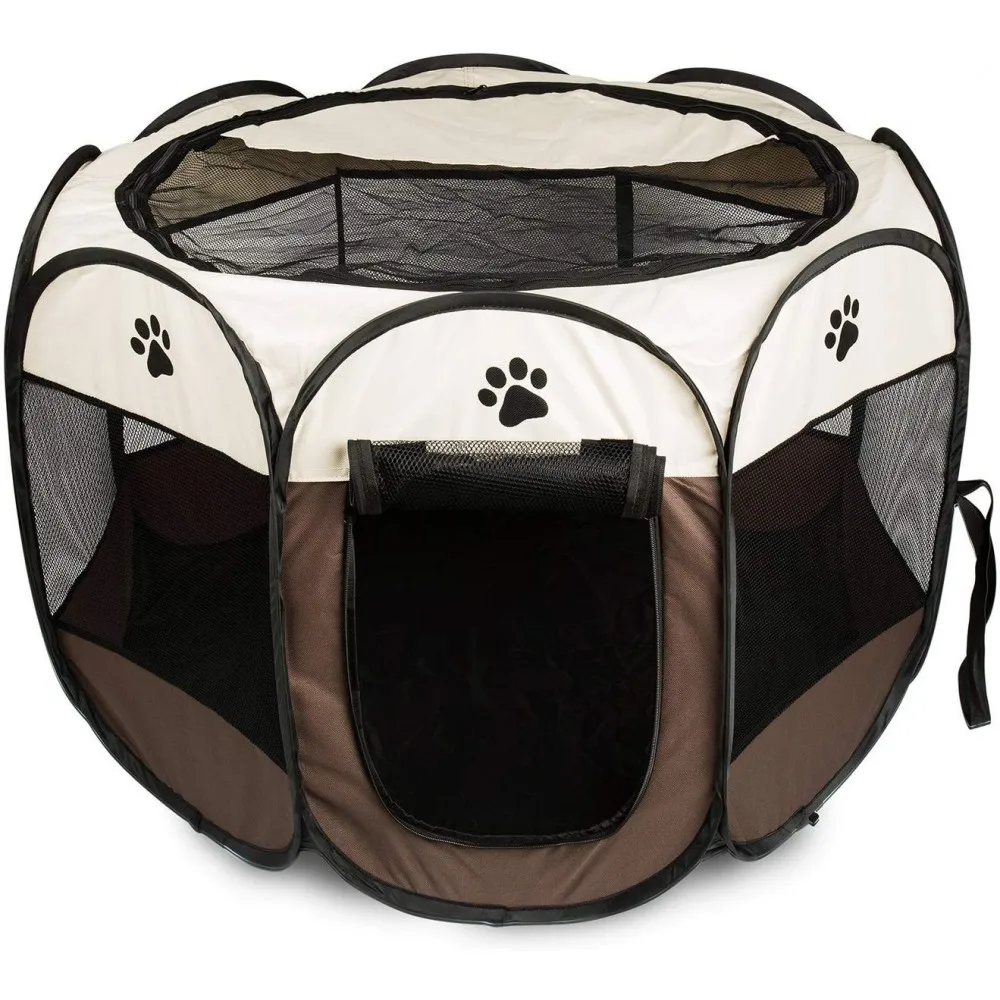 Shop Small Popup Dog Enclosure Dog Box Beige 76x58 Cm Cat Beds