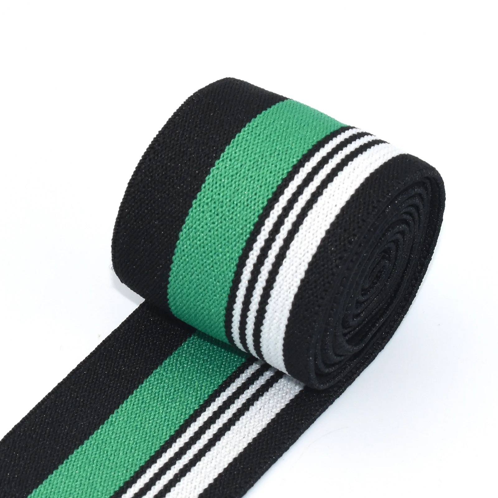 1.5"green Heavy Stretch High Elasticity Knit Elastic Band Polyester