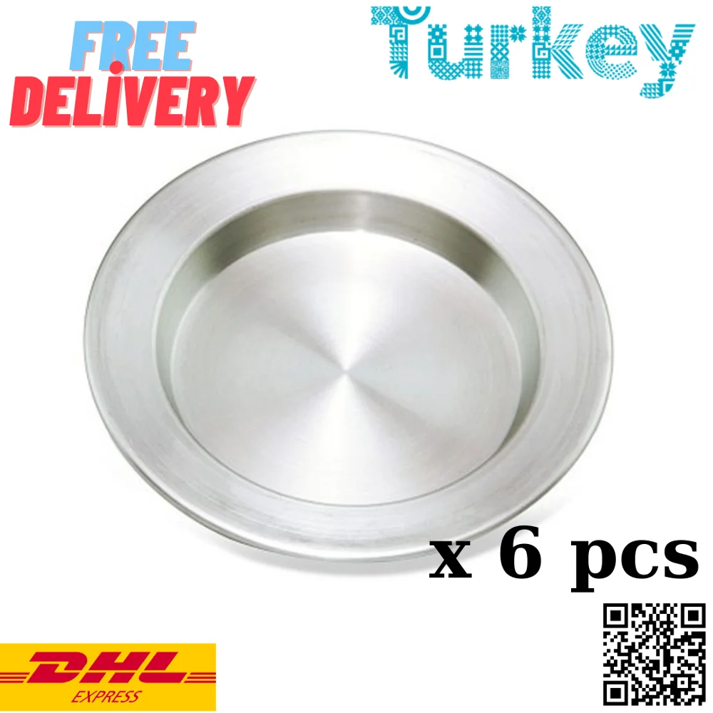 

Kunefe Plate Service Plate Presentation Dessert Service Tray, Stainless Aluminum 14 cm x 6 pcs