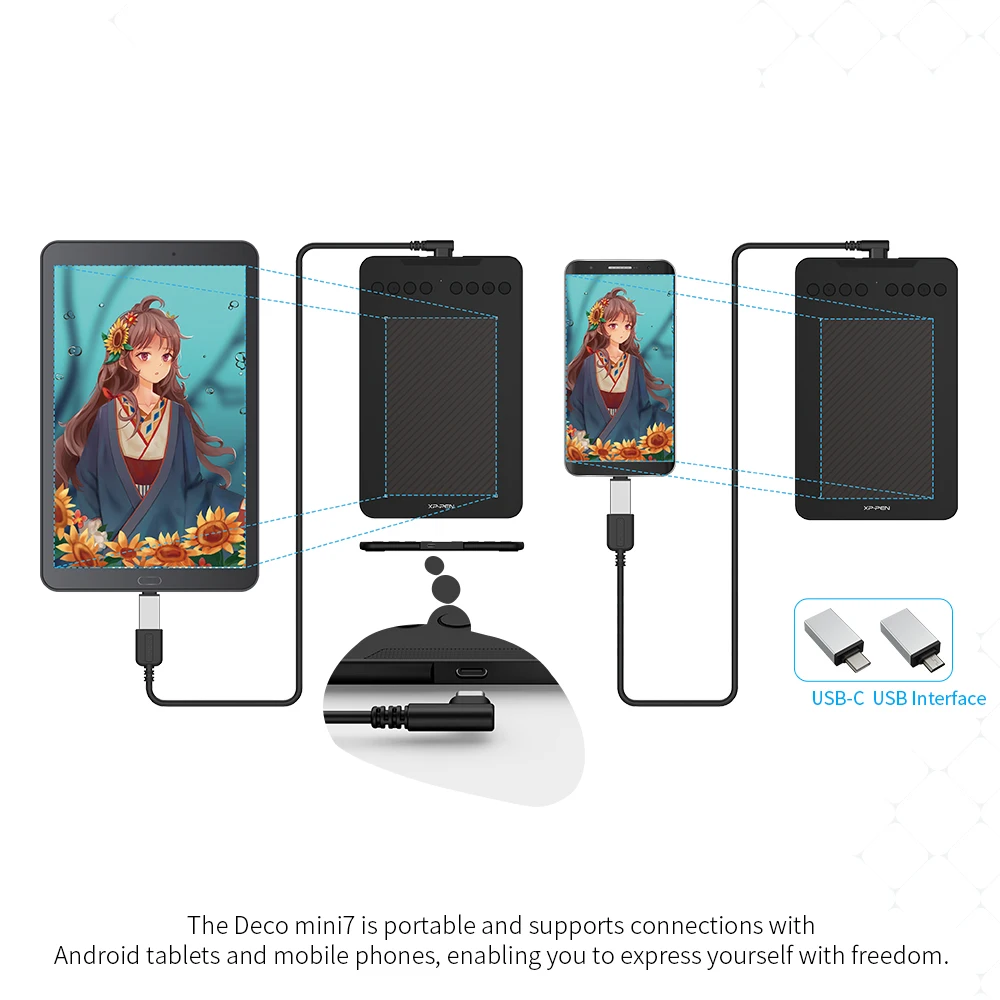Xppen Novo G740s 7x Polegadas. Gráficos Tablet 8192 Nível Bateria-livre Caneta Desenho Digital Tablet Deco Mini7 Suporte Android Windows Mac - Imagem 2