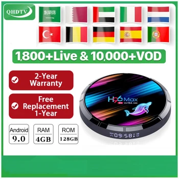 

H96 MAX X3 TV Box one Year Europe IPTV Subscription QHDTV 2.4G&5G Dual Wifi 128GB Android 9.0 Smart Media Player
