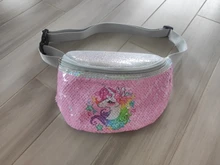 Riñonera con dibujos de unicornios para mujer y niña, bolso de hombro con purpurina, para teléfono, color rosa