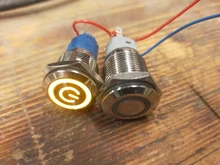 Interruptor de botón momentáneo de luz Led, pulsador eléctrico resistente al agua, 12v, 8/10/12/16/19/22mm, 220v, 24v, 3v