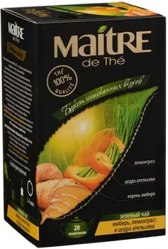 

Tea Maitre "bouquet of exquisite tastes", green with additives, 20 bags