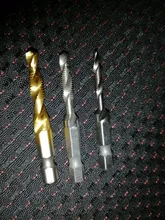 Taladro titanio plateado caña hexagonal HSS rosca de tornillo broca métrica taladro Bits máquina para tornillos compuesto M3 M4 M5 M6 M8 M10 herramientas de mano