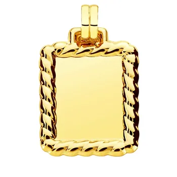 

18k gold pendant veneer rectangular 31mm. [AA1860GR] -Customizable-RECORDING INCLUDED IN THE PRICE
