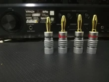 Conector de Banana de 4mm, conectores banana para altavoz de 24K, chapado en cobre y oro de 4mm, con poste de encuadernación de 4mm, 4 Uds.
