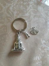 LLavero de Buda con letras, flor de loto, langosta, Color plateado, Spiritu, regalo para amigos, hombres y mujeres, moda, novedad de 2020