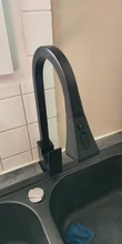 Tap Kitchen Faucet Pull-Out Cold-Water-Mixer Single-Hole-Handle Swivel Hot Black 360-Degree