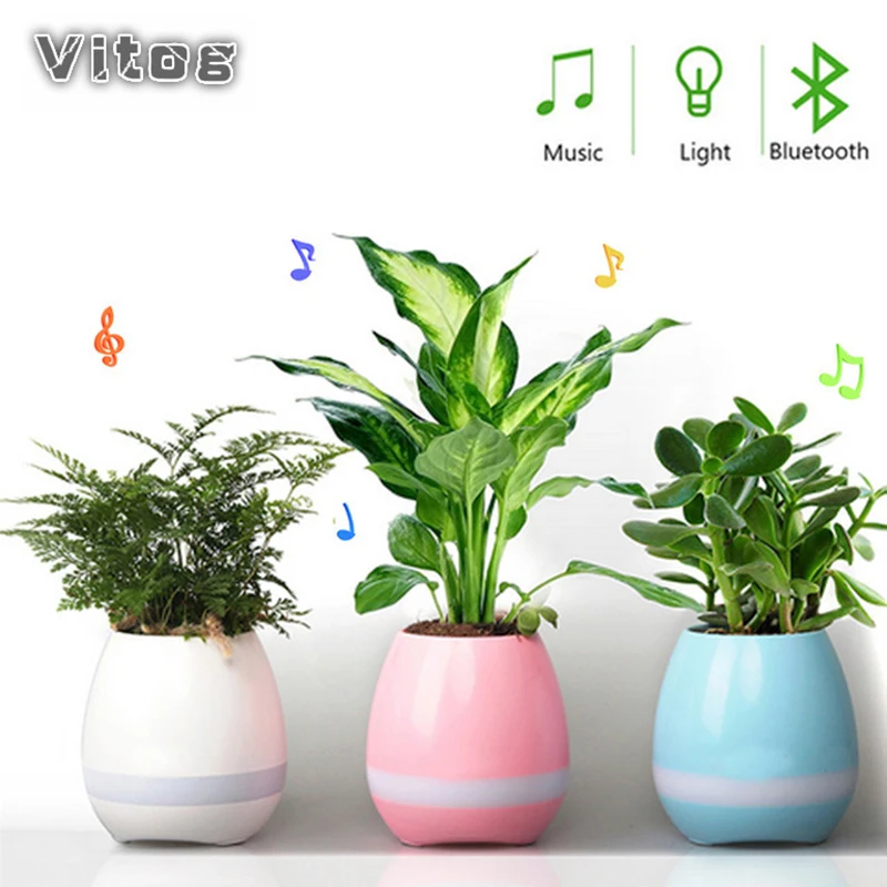 Ceny VITOG prosta konstrukcja inteligentna muzyka głośnik doniczka mniejszy i świeży bezprzewodowy głośnik Bluetooth do domu i do użytku biurowego