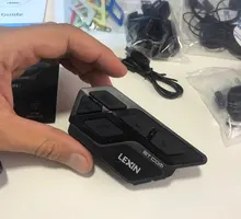 LEXIN-Intercomunicador con bluetooth 5,0 para casco, auriculares resistentes al agua de 1200m para 2 conductores de 6 colores, modelo LEXIN ET COM, 1 unidad