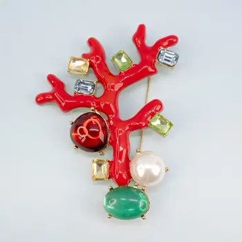 

Brooch jewelry red coral (52065)