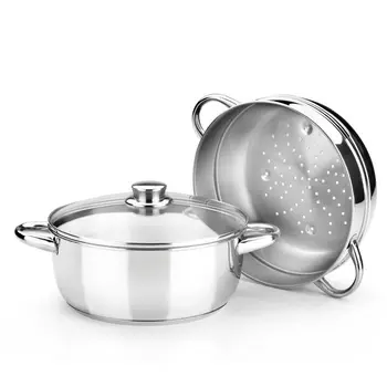 

STEAM COOKER MONIX M453901 - Ø 20CM-STAINLESS STEEL 18/10-MATTE INNER-THREEFOLD BACKGROUND DIFFUSER