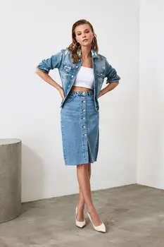 

Trendyol Front Button Denim Skirt TWOAW21ET0033