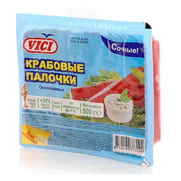 Крабовые палочки Vici Душа океана, 500 гCrab sticks and meat AliExpress