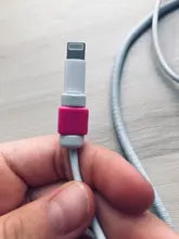 Protector de Cable de línea de datos, funda protectora de colores, tapa de carrete para iPhone, Cable de carga USB, 1 ud.