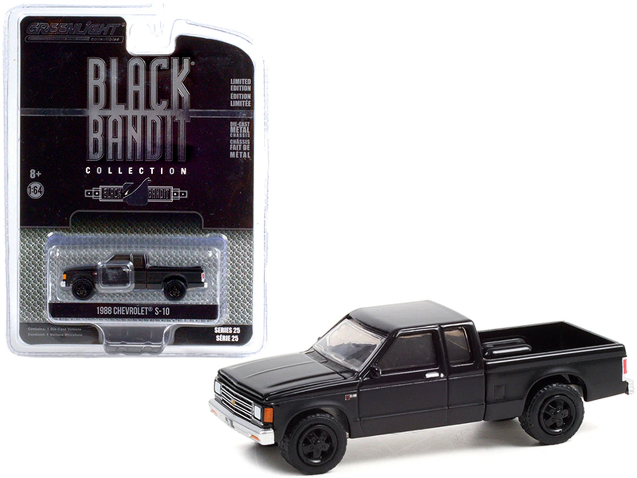 Greendit Light 1:64 Black Bandit Series 25 1988 Chevrolet S-10 Расширенная кабина |