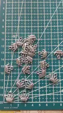 20 piezas encantos corona 13x14mm tibetano bronce Color plata colgantes joyería antigua fabricación artesanal DIY