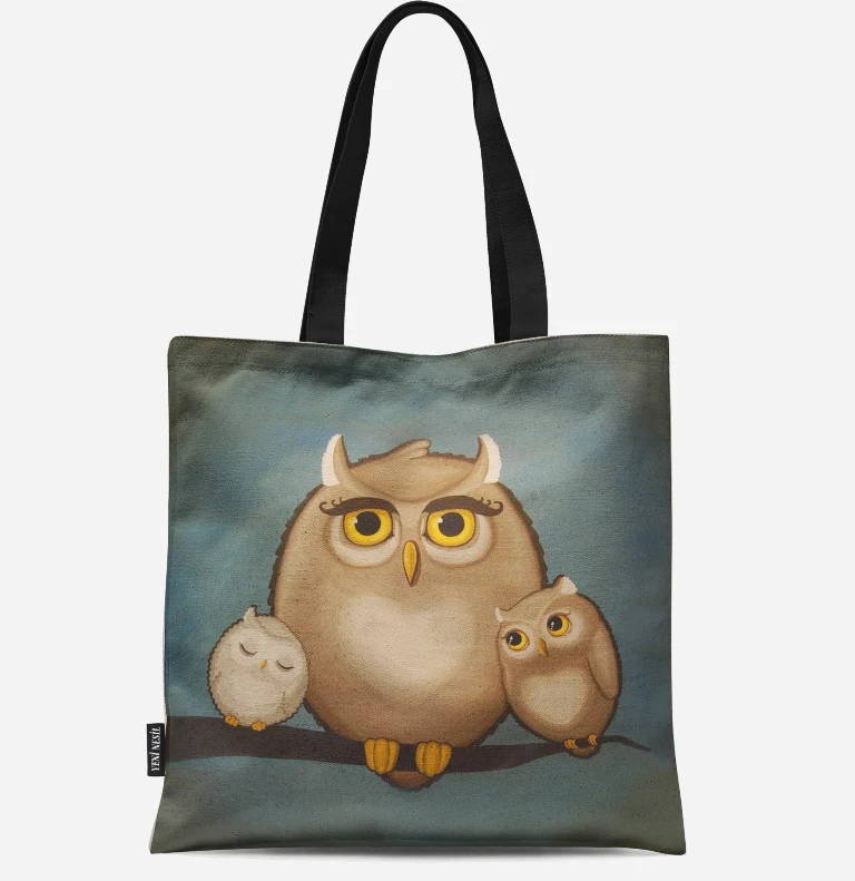 Многоразовая хозяйственная сумка эко женская сумка складная сумка для пляжа повседневное использование сумка на плечо Повседневная парусиновая с принтом совы