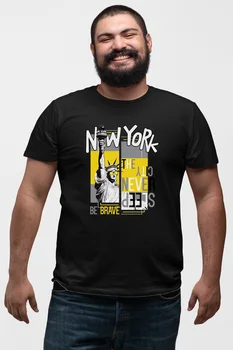 

Angemiel Wear New York Never Sleep Black Men 'S Cotton Big Size T-Shirt