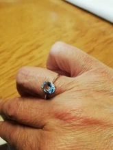 JewelryPalace-anillo de compromiso plata de primera ley y Topacio azul para mujer, sortija, plata esterlina 925, piedra preciosa, 925 anillos de plata esterlina solitario