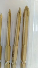 Envío gratis 5 unidades de titanio recubierto de vidrio Bits Set 3 / 4 / 6 / 8 / 10 mm con mango hexagonal para cerámica del azulejo de mármol espejo y vidrio